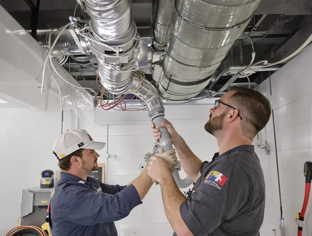 West Warwick Air Duct Cleaning technician performing thorough AC duct cleaning in West Warwick
