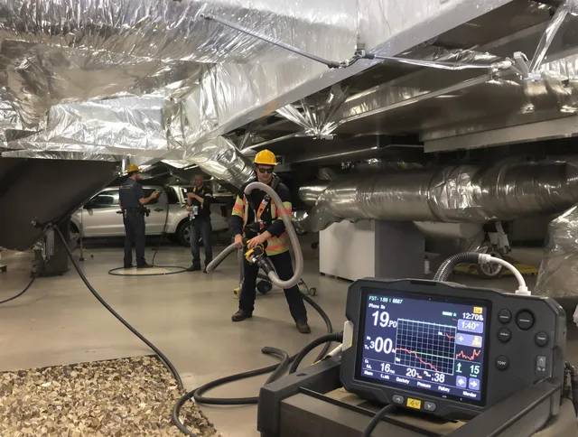 Professional negative pressure duct cleaning by West Warwick Air Duct Cleaning in West Warwick